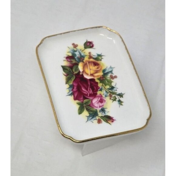 Royal Daulton visitor center Old Country Roses rectangular Trinket Tray - Picture 3 of 5